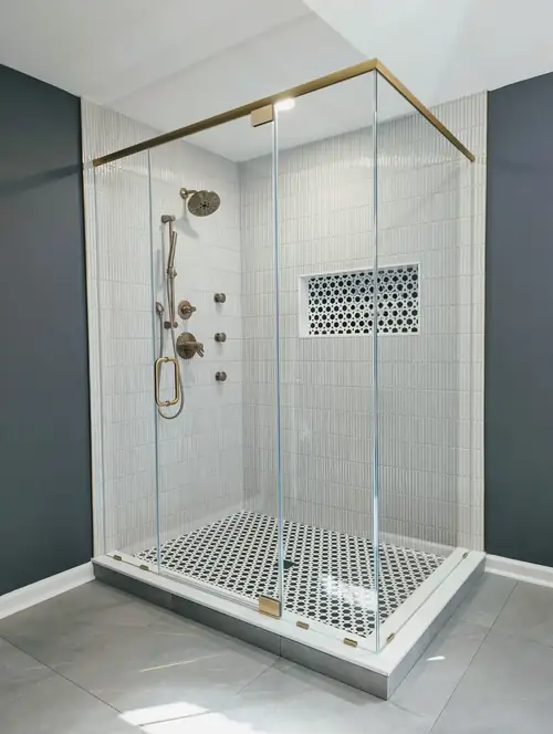 Frameless swing shower door